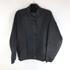 NWOT Young Fabulous & Broke Black Satin Button Down Lined Jacket Size S